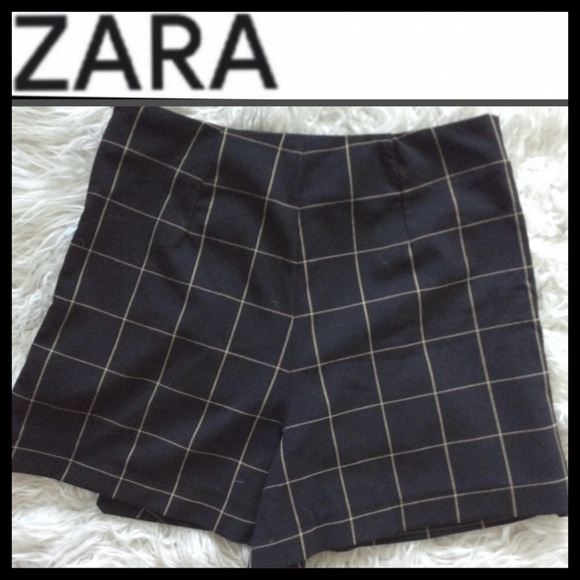 NWOT Zara Windowpane Faux Wrap Skort - Picture 9 of 10
